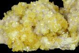 Lustrous Sulfur Crystals on Sparkling Calcite - Poland #175410-1